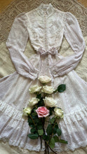 Load image into Gallery viewer, Sweetest 1970’s vintage rosebud print voile Gunne Sax midi dress..