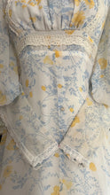 Load image into Gallery viewer, Beautiful 1970’s vintage White Voile Marigold Print Gunne Sax dress