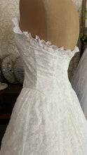 Load image into Gallery viewer, Stunning 1980’s Vintage White Satin and Tiered Lace Dream Dress
