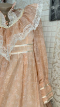 Load image into Gallery viewer, Deadstock 1970’s Vintage Peach Pink Floral Print Voile Gunne Sax Dress