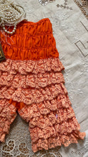 Load image into Gallery viewer, Darling 1970’s vintage orange ruffle long leg bloomer panties l