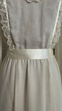 Load image into Gallery viewer, 1970’s vintage ivory voile and lace midi Gunne Sax dress