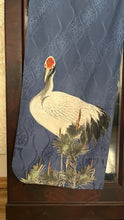 Load image into Gallery viewer, Incredible Vintage 17 Hand Painted Cranes Silk Kimono Robe