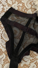 Load image into Gallery viewer, Unusual Pinup 1950’s vintage Black Mesh and Ribbon Garter Belt by Simone