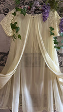 Load image into Gallery viewer, Authentic 1950’s sunshine yellow chiffon Vanity Fair peignoir nightgown and robe set