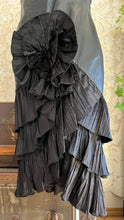 Load image into Gallery viewer, Gorgeous 1980’s Vintage Black Leather Tiered Wiggle Dress