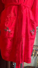Load image into Gallery viewer, Perfect Red Floral Jacquard Embroidered Bird and Flower Robe