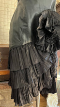 Load image into Gallery viewer, Gorgeous 1980’s Vintage Black Leather Tiered Wiggle Dress