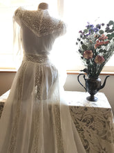 Load image into Gallery viewer, Breathtaking 1930’s Vintage Dove White Sheer Bridal Dress with Train