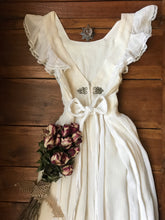 Load image into Gallery viewer, 1970’s vintage low back pinafore Gunne Sax maxi sundress