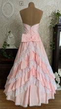 Load image into Gallery viewer, 1980’s Vintage Pink Lace and Taffeta Strapless Dream Dress