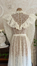 Load image into Gallery viewer, Ethereal Homemade 1970’s Vintage Sheer Ivory Lace Gunne Dress