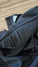 Load image into Gallery viewer, 1980's Vintage Coal Black Silk and Lace blouse by Royal Silk