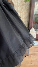 Load image into Gallery viewer, Showpiece Gothic 1980’s vintage Black Swiss Dot Chiffon Gunne Sax gown