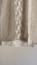 Load image into Gallery viewer, Handmade Vintage cream Fishnet and Crochet Vest