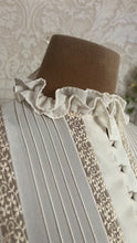 Load image into Gallery viewer, 1970's Vintage Bonnie Strauss Bone White Chiffon Secretary Dress