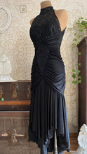 Load image into Gallery viewer, Amazing 1980’s Vintage Black Draped and Ruched Mermaid Dress