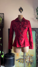 Load image into Gallery viewer, Made in England 1960’s 1970’s Vintage Red Suedette Button Down Shirt Jacket