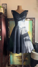 Load image into Gallery viewer, Darling 1950’s Vintage Little Black Pleated Chiffon Dress by Jonny Herbert