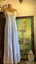 Load image into Gallery viewer, Exquisite 1970’s vintage lilac blue pleated peignoir nightgown and robe by Lucie Ann