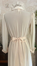 Load image into Gallery viewer, 1970's Vintage Ivory Chiffon and Lace Secretary Dress by R.E.O. Originals