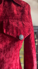 Load image into Gallery viewer, Made in England 1960’s 1970’s Vintage Red Suedette Button Down Shirt Jacket
