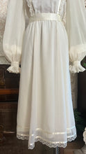 Load image into Gallery viewer, 1970’s vintage ivory voile and lace midi Gunne Sax dress
