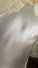 Load image into Gallery viewer, Breathtaking 1950’s Vintage White Satin and Ivory Lace Bridal Gown Wedding Dress