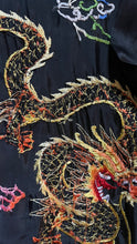 Load image into Gallery viewer, Elegant Black Satin Embroidered Dragon Robe