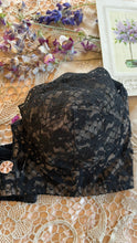 Load image into Gallery viewer, Darling 1950’s Vintage Black Illusion Lace Strapless Bra by Lilyette 36A