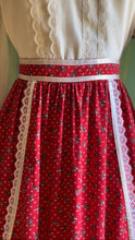 Load image into Gallery viewer, Bright and Beautiful 1970’s Vintage Red Calico Midi Skirt
