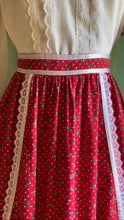 Load image into Gallery viewer, Bright and Beautiful 1970’s Vintage Red Calico Midi Skirt