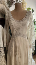 Load image into Gallery viewer, Old Stock 2000’s era Pearl Embroidered Net and Cotton Dress by Nataya