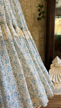 Load image into Gallery viewer, 1970’s Vintage Blue Rose Print Gunne Sax Dress