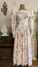 Load image into Gallery viewer, 1980’s vintage Ivory Rose Print Laura Ashley dress