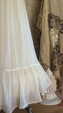 Load image into Gallery viewer, Amazing 1970’s Vintage Ivory Crepe Voile and Lace Gunne Sax Flounced Sundress