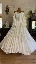 Load image into Gallery viewer, Fairytale 1984 Vintage Off the Shoulder White Cotton Bridal Gown by Laura Ashley
