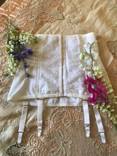 Load image into Gallery viewer, 1980's Vintage Rago Ivory Lace and Power Mesh Girdle with Garters