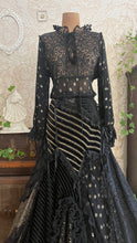 Load image into Gallery viewer, Outrageous 1970’s 1980’s Vintage Black and Gold Italian Dress