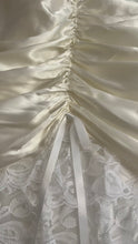Load image into Gallery viewer, Perfect Cupcake 1970's Vintage Ivory Satin and White Lace Gown