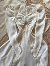 Load image into Gallery viewer, Breathtaking 1930’s Vintage Dove White Sheer Bridal Dress with Train