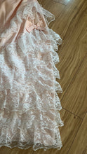 Load image into Gallery viewer, Beautiful 1980’s Vintage Pink Lace and Taffeta Strapless Dream Dress