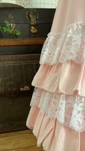Load image into Gallery viewer, 1980’s Vintage Pink Lace and Taffeta Strapless Dream Dress