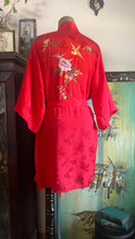 Load image into Gallery viewer, Perfect Red Floral Jacquard Embroidered Bird and Flower Robe