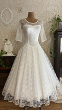 Load image into Gallery viewer, Beautiful 1960’s Vintage Illusion Lace Bridal Gown