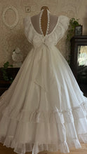 Load image into Gallery viewer, Stunning 1980’s vintage White Swiss Dot Chiffon Gunne Sax gown