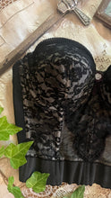 Load image into Gallery viewer, Gorgeous 1950’s Vintage Black Illusion Lace Bustier by Lady Marlene 34C