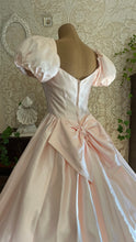 Load image into Gallery viewer, Absolute Fairytale 1980’s Vintage Pink Satin and Pearl Puff Shoulder Gown