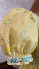 Load image into Gallery viewer, Handmade vintage Yellow Flocked Heart Wreath Voile Princess Dress