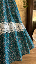 Load image into Gallery viewer, Rare and spectacular Teal Calico 1970’s Vintage Gunne Sax Dress